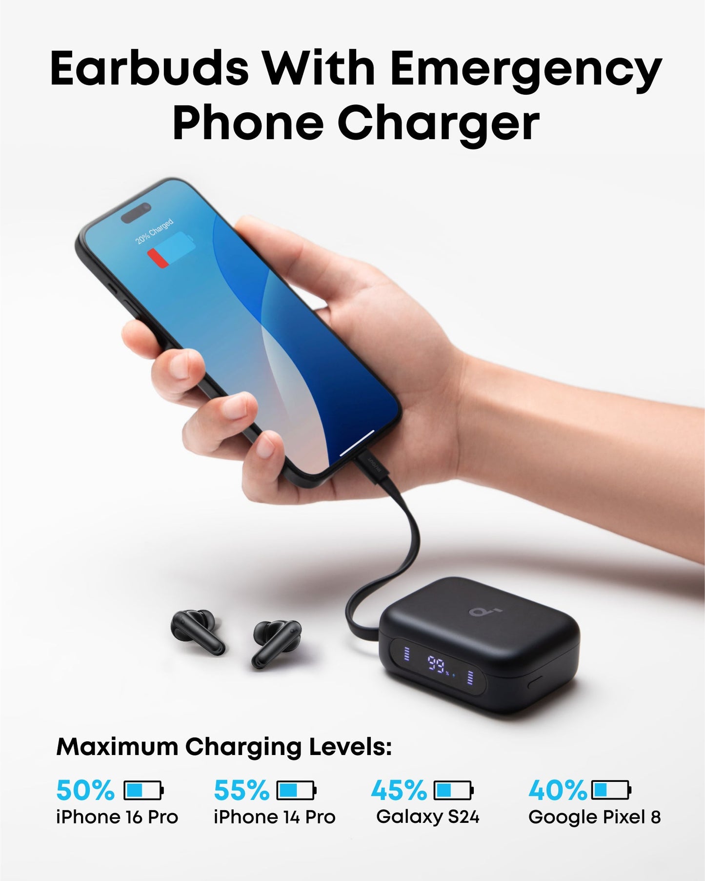 soundcore P41i | Wireless Earbuds with Portable Phone Charger (No Lightning Adapter)