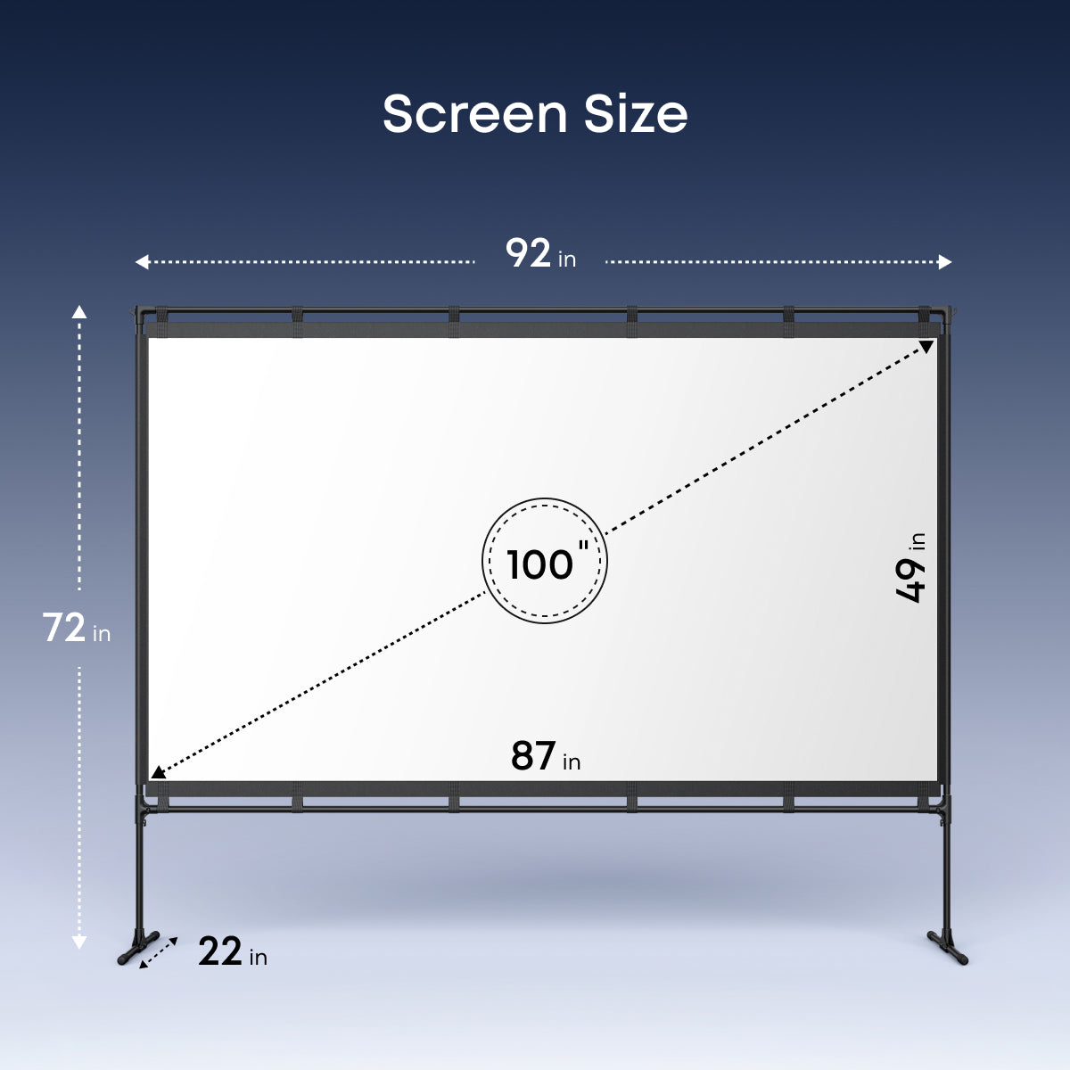 soundcore Nebula 100-Inch Projector Screen | Durable & Easy Setup