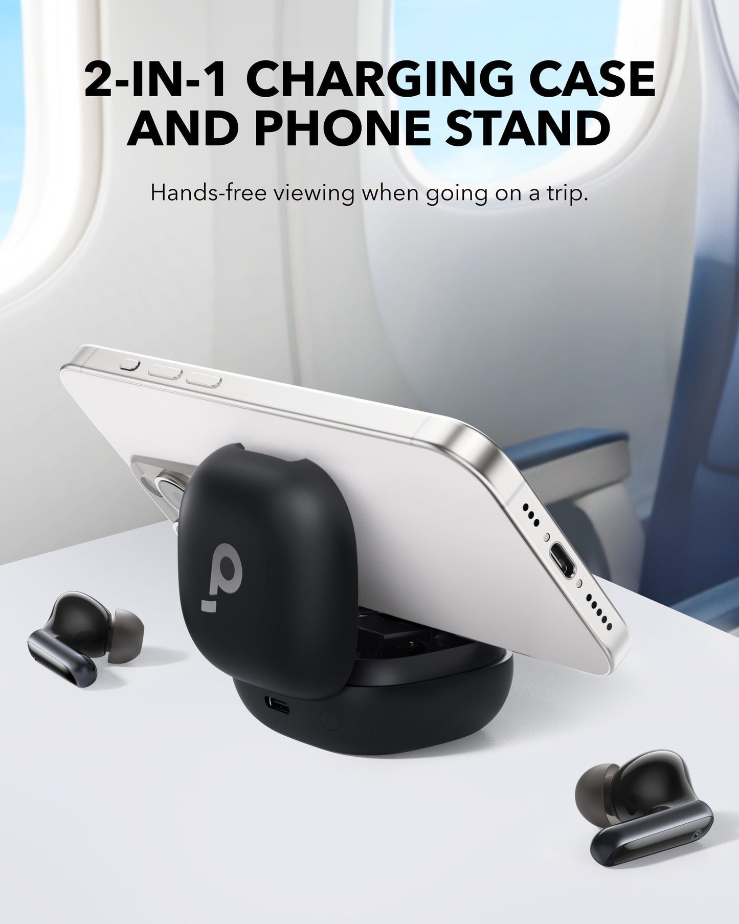 soundcore P40i wireless earbuds charging stand
