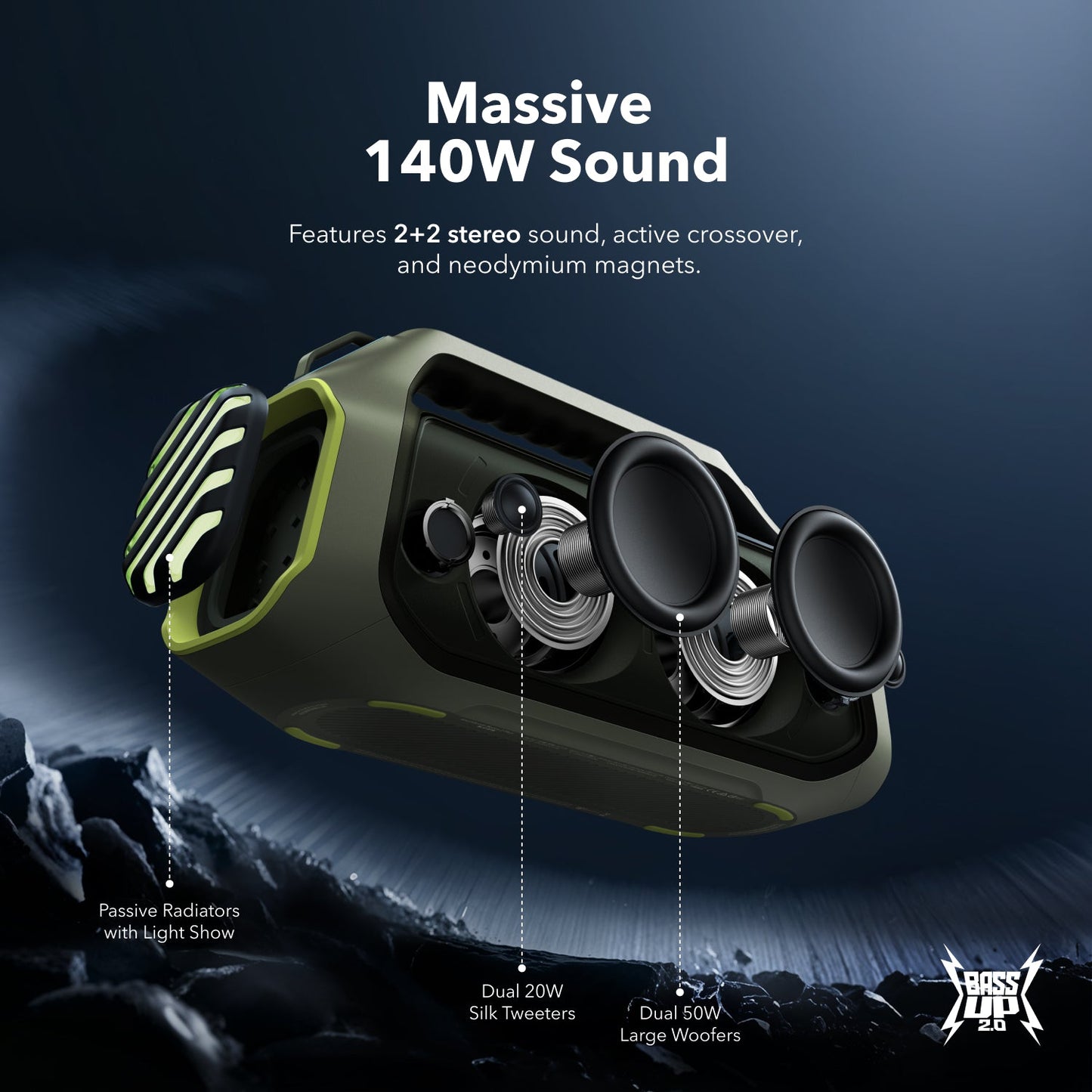 Boom 2 Plus | Powerful Outdoor Bass Bluetooth Speaker