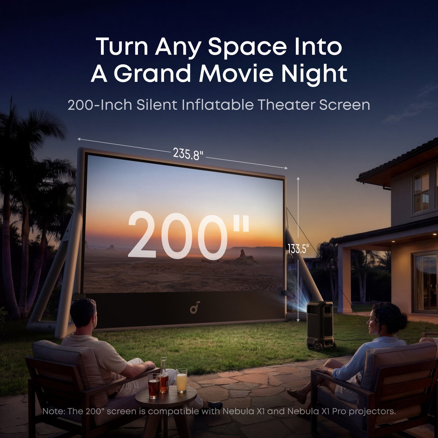 soundcore Nebula 200-Inch Inflatable Projector Screen