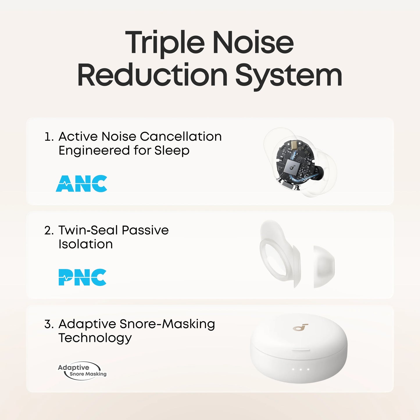 soundcore Sleep A30 The World's First Smart ANC Sleep Earbuds（Lighting Deals）