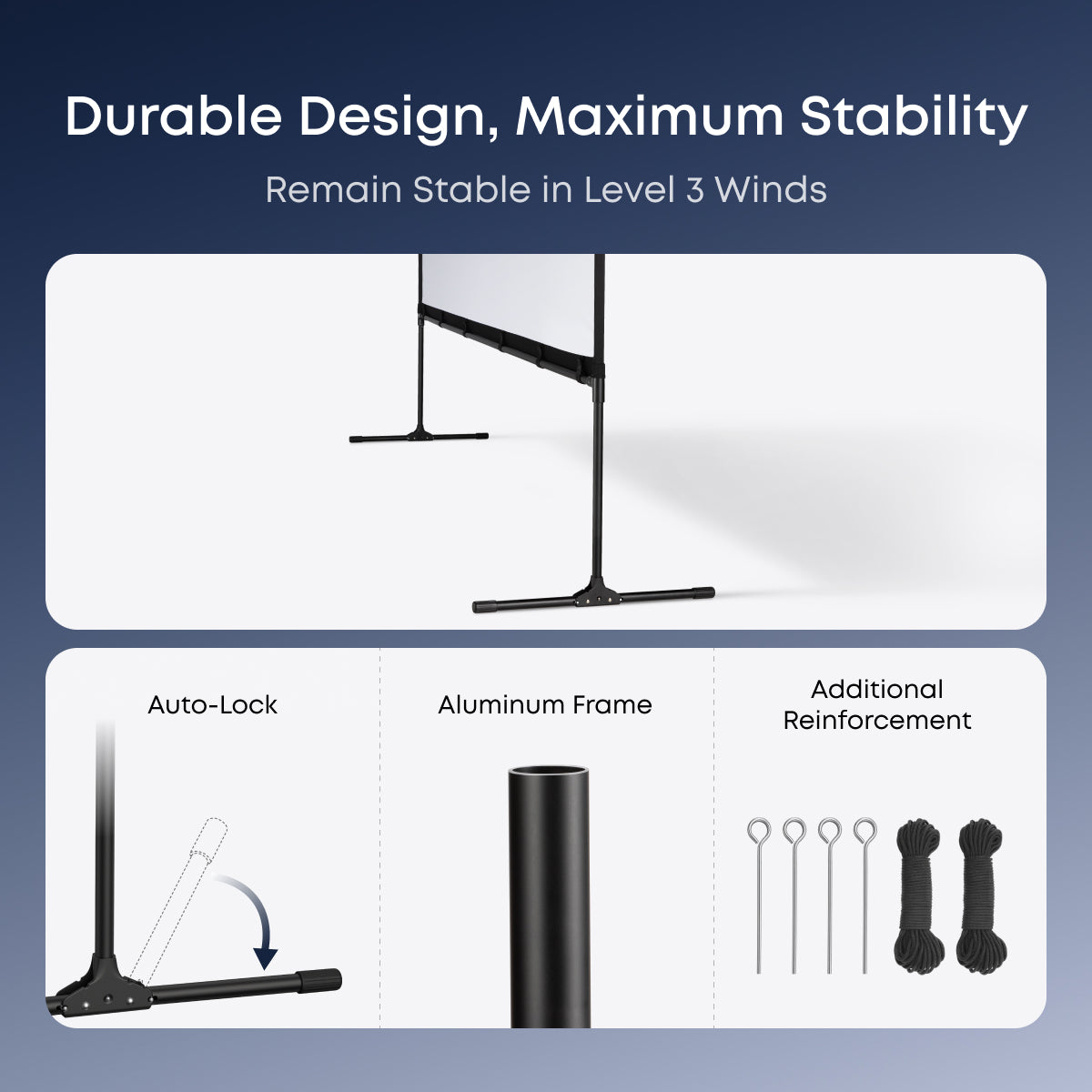 soundcore Nebula 100-Inch Projector Screen | Durable & Easy Setup