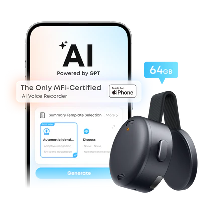 soundcore Work | The World's First Coin-Sized AI Voice Recorder