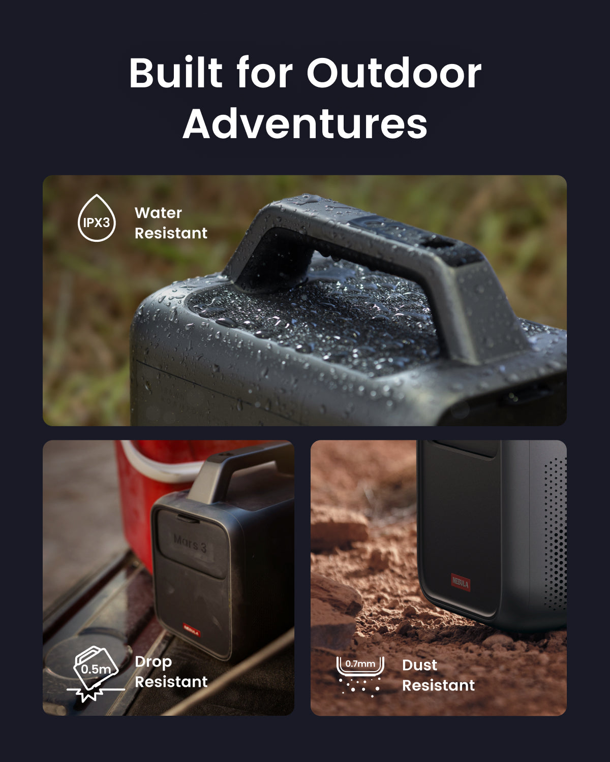 Mars 3 Outdoor Projector & 288Wh DC Portable Power Station