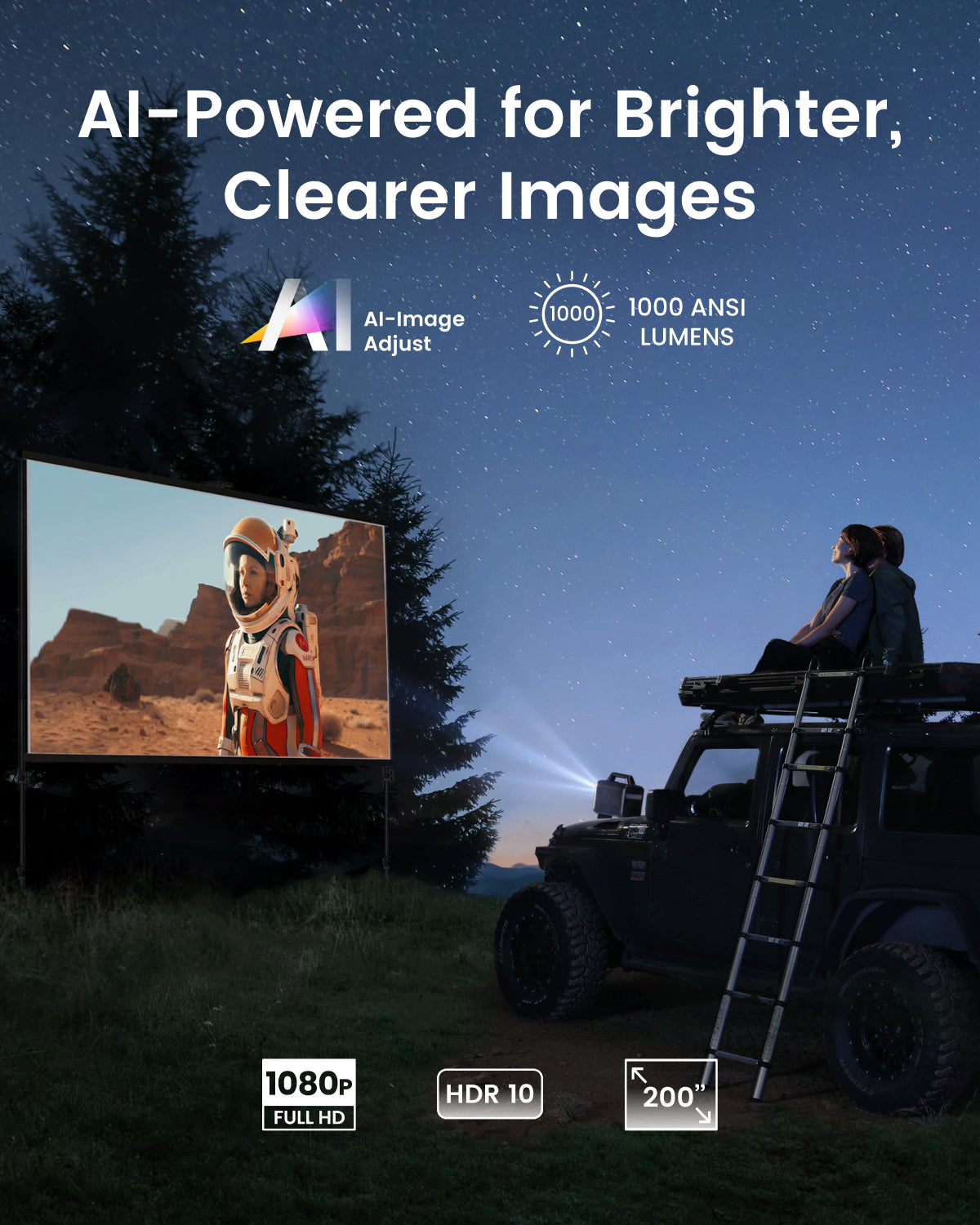 Mars 3 | Outdoor Projector with Long Playtime (Lightning Deals)