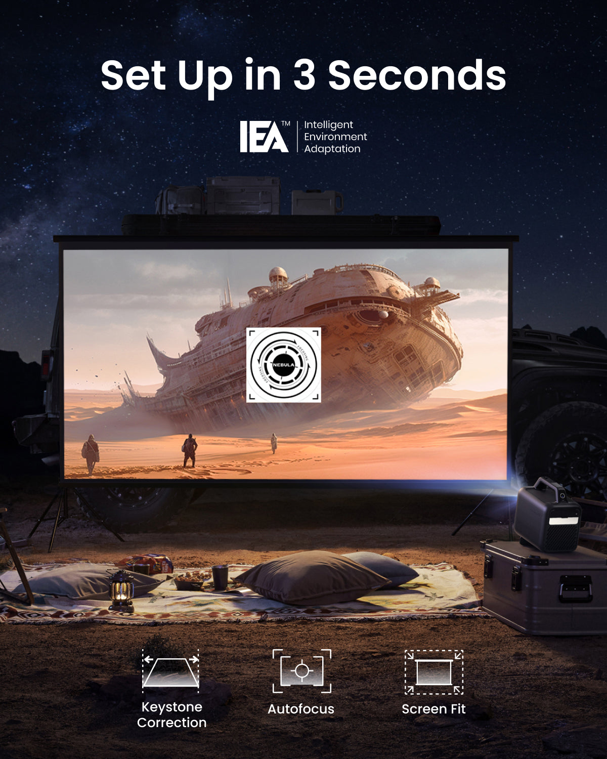 Mars 3 Outdoor Projector & 288Wh DC Portable Power Station