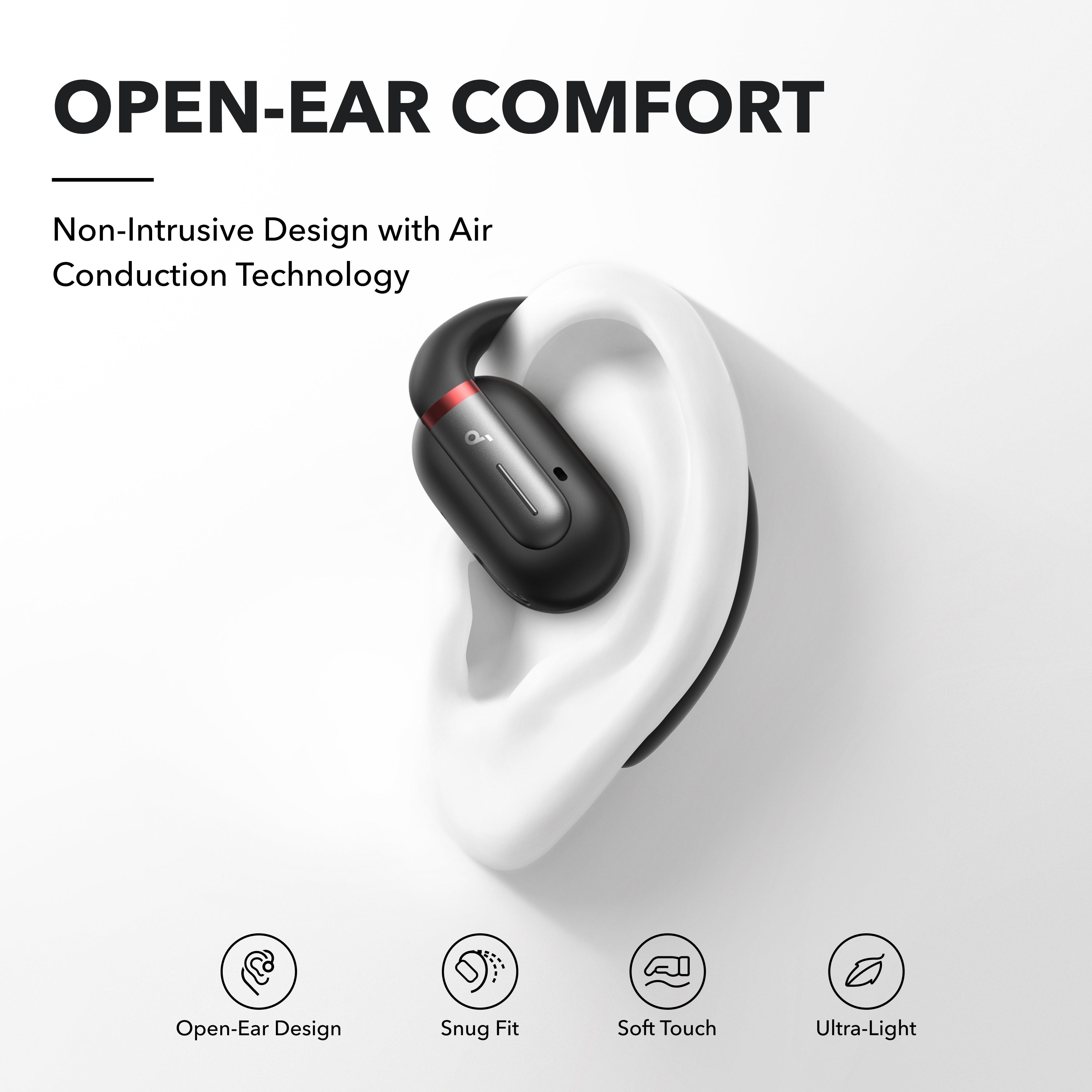 Open Ear Headphones Bluetooth 5.3 True Wireless Air Conduction Headphones  with Mic for iPhone & Android,Open Ear Wireless Earbuds Immersive Superior